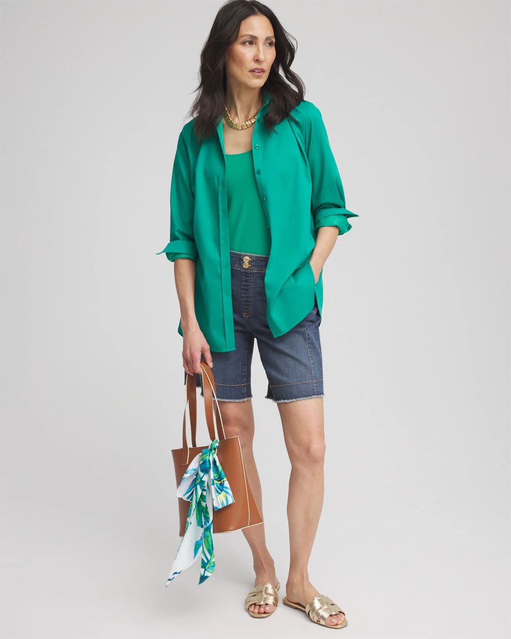 No Iron™ 3/4 Sleeve Stretch Shirt | Chico's